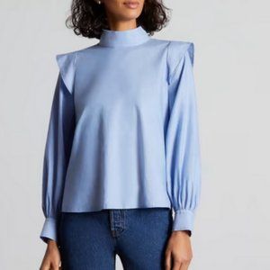 Everlane - The Wing-Shoulder Mockneck Top Blue Size 4